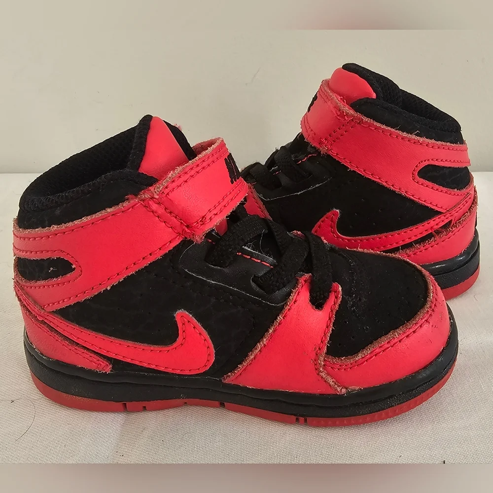 NIKE Prestige IV High Top Infant Black & Red Sneakers, Shoes